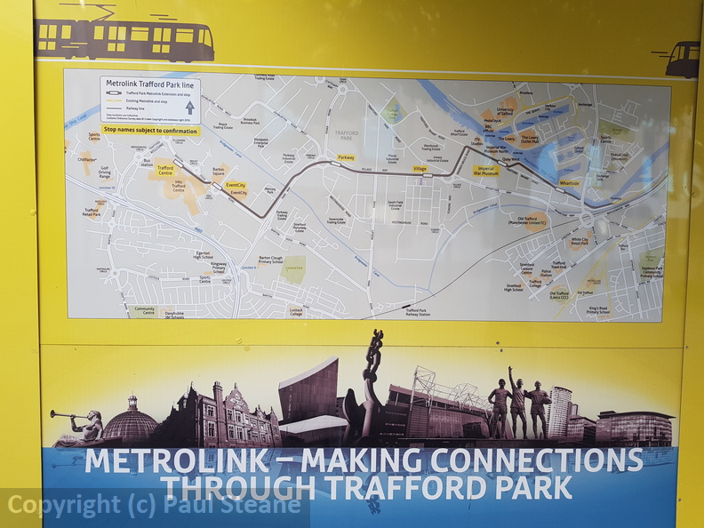 Trafford Park line route map