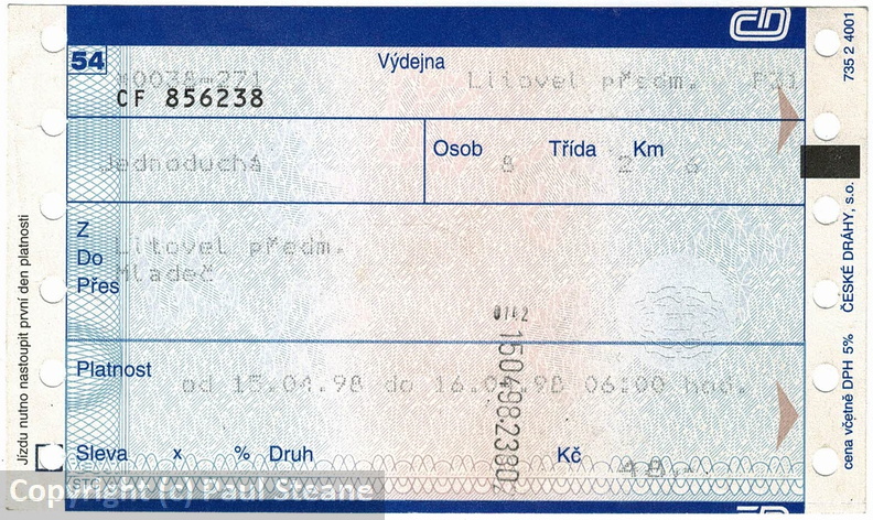 Mladeč ticket